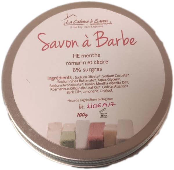 Savon a Barbe à l'argile blanche Romarin et cèdre