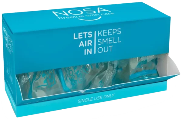 Bouchon de nez Nosa, à usage unique et au parfum menthol, boîte de 50